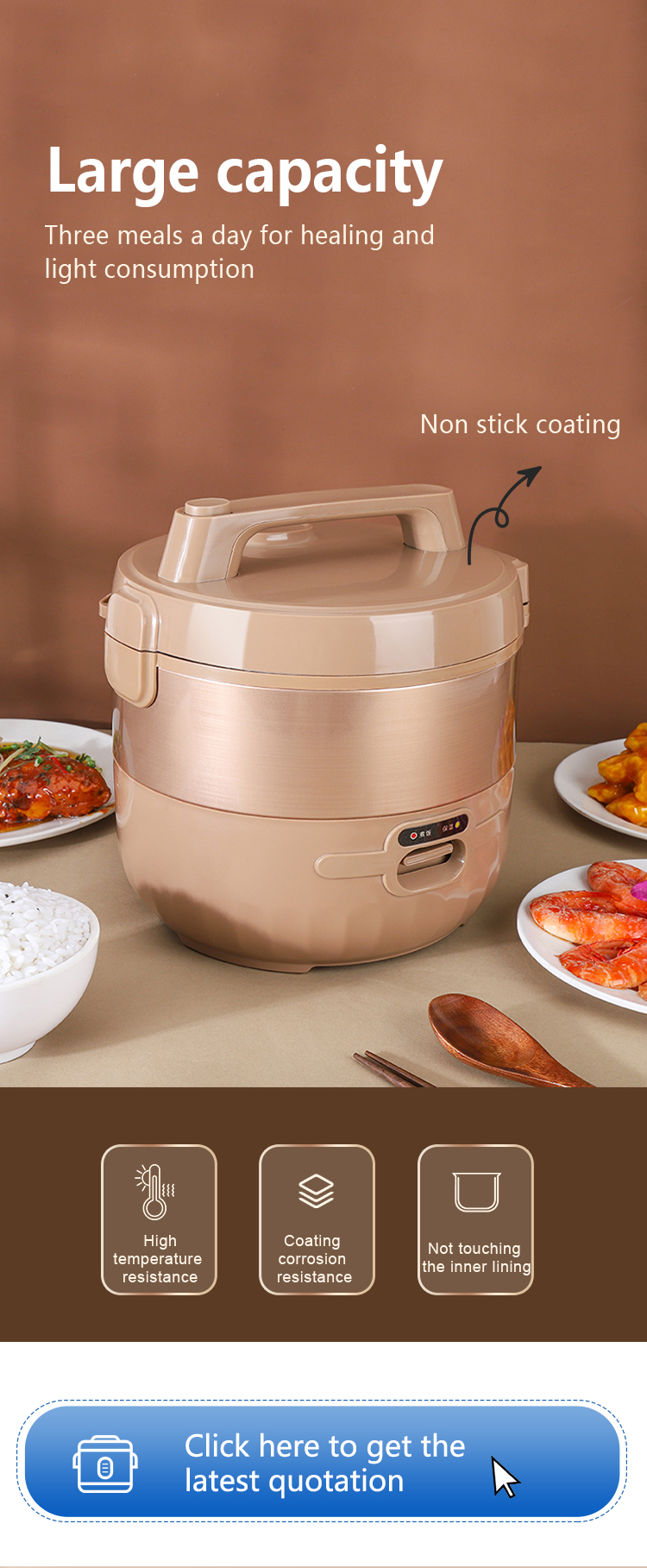 Buy New Deluxe Aluminium Alloy Stainless Steel Gold Mini Electric Rice ...