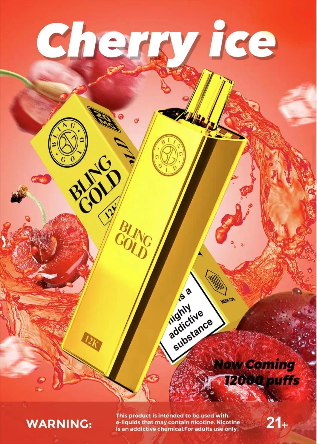 elfbar nachfüll pod läuft aus Bling Gold Vape 510 Battery Real Gold Glitter Vape Pen