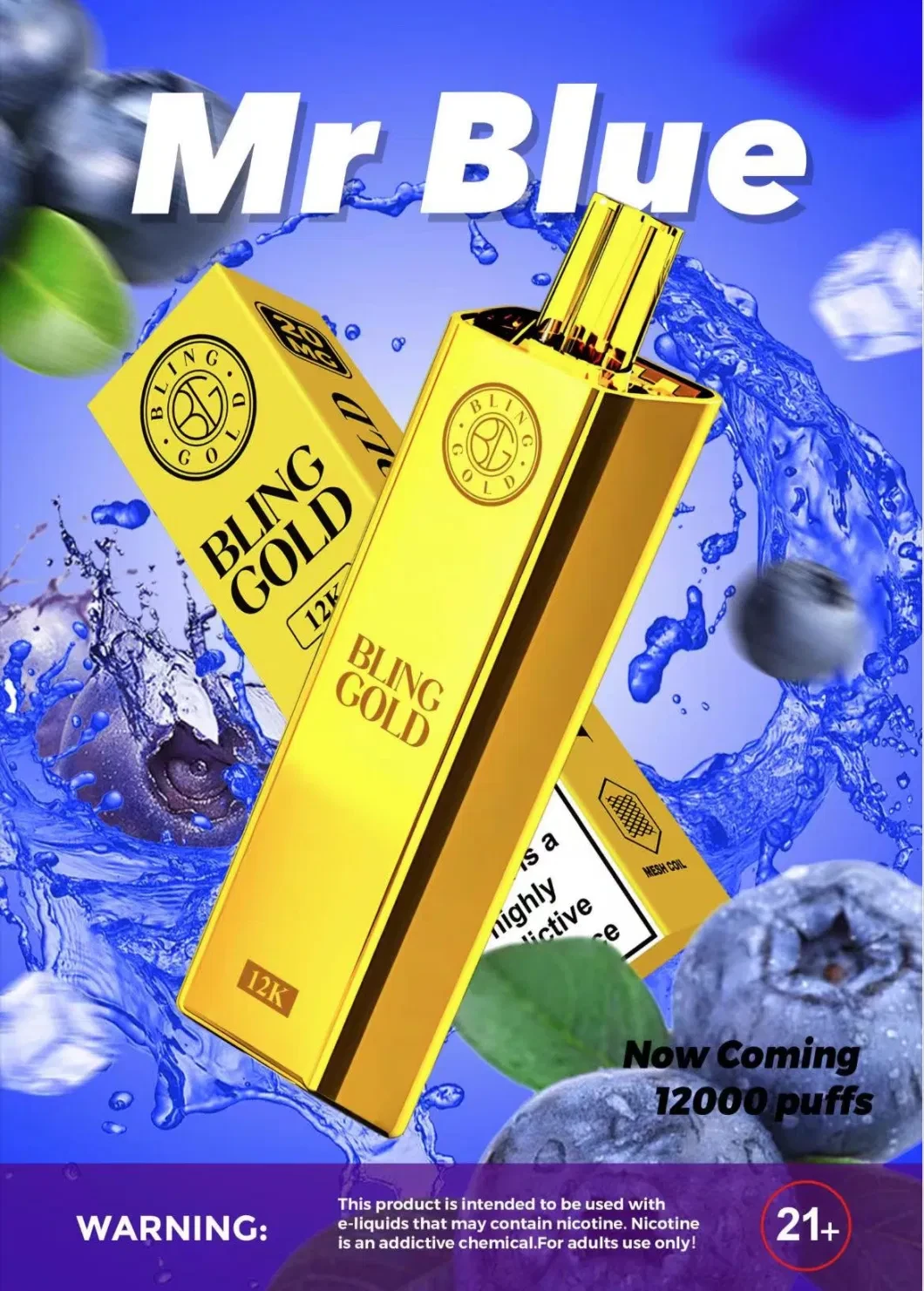 bling gold vape 12k Buy E-Juice, Vape Kits & Disposables Online in Netherlands main image 0