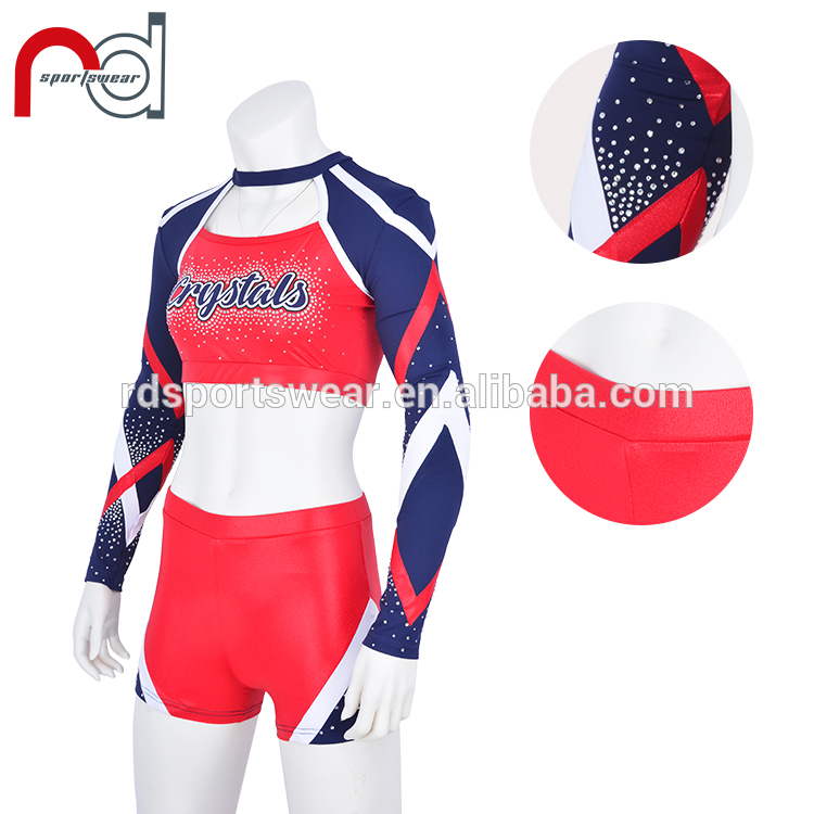 Wholesale Custom Sport Bra Sublimation Cheerleading Uniform OEM