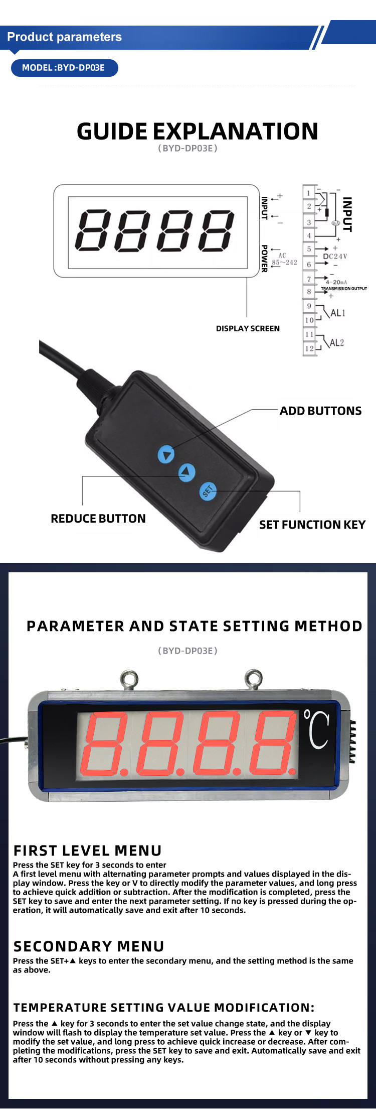 Temperature Led Screen Buy Oem Service Led Screen Single Channel Temperature Display Large ...