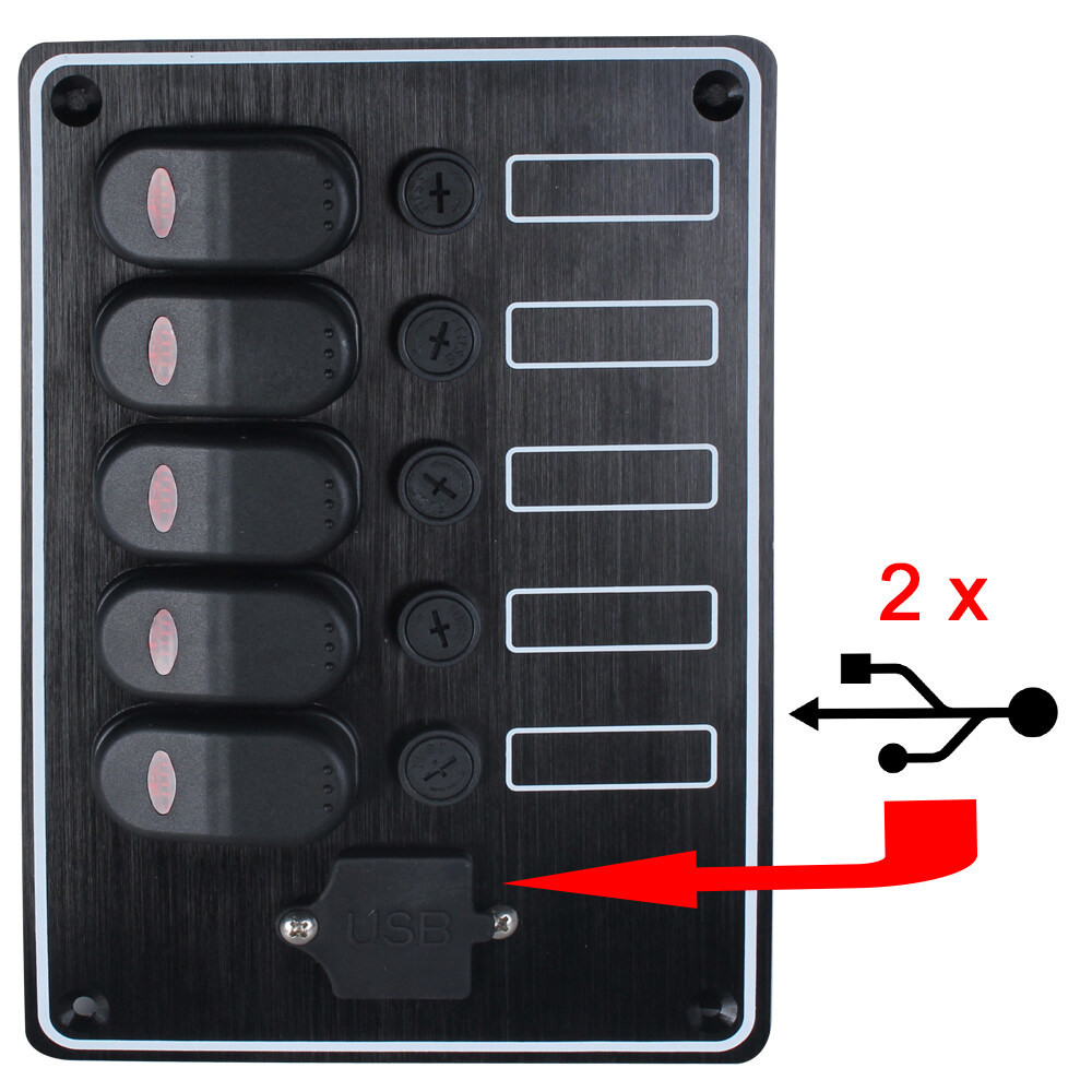 Buy Panel Switch 6-way Marine Switch Panels In 12v And 24v from ...