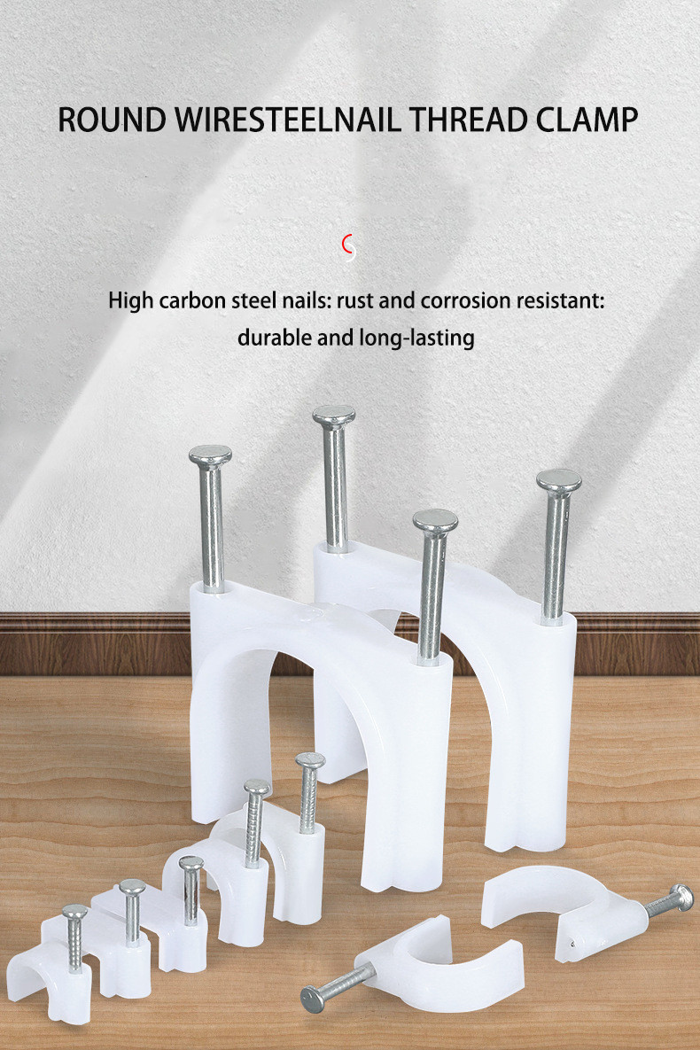 Engineering Clips Buy Plastic Electric Cable Clips With Steel Nails Cable Mount Wall ...
