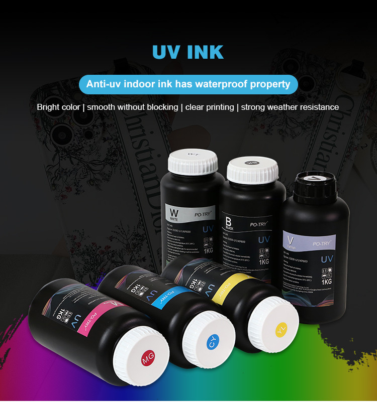 Try Ink Buy Po-try Premium 6 Colors Fluent Quick Drying Uv Ink Dx5 Dx6 Dx7 ...