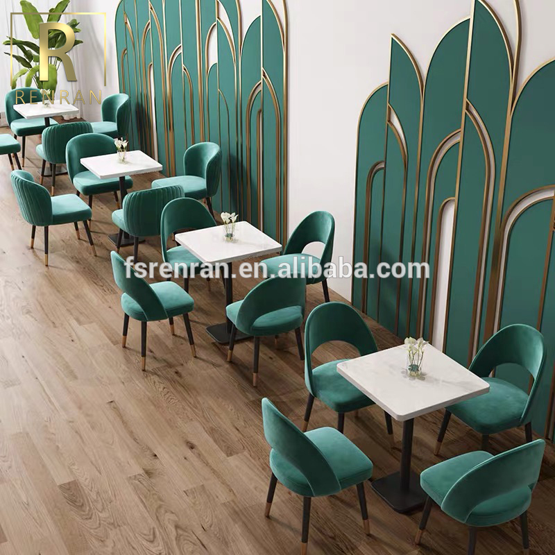 Buy Popular Lovely Velvet Restaurant Sofa Luxury Cafe Sofas And