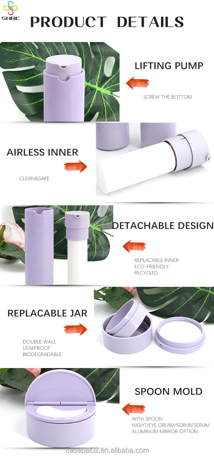 Fresh Style Purple Serum Package Beauty Spray Pet Bottle 60ml 100ml Lotion  Pump Cosmetics Skincare Packaging Cream Jar Set - China Brush Pumphead,  Facial Massage Bottle