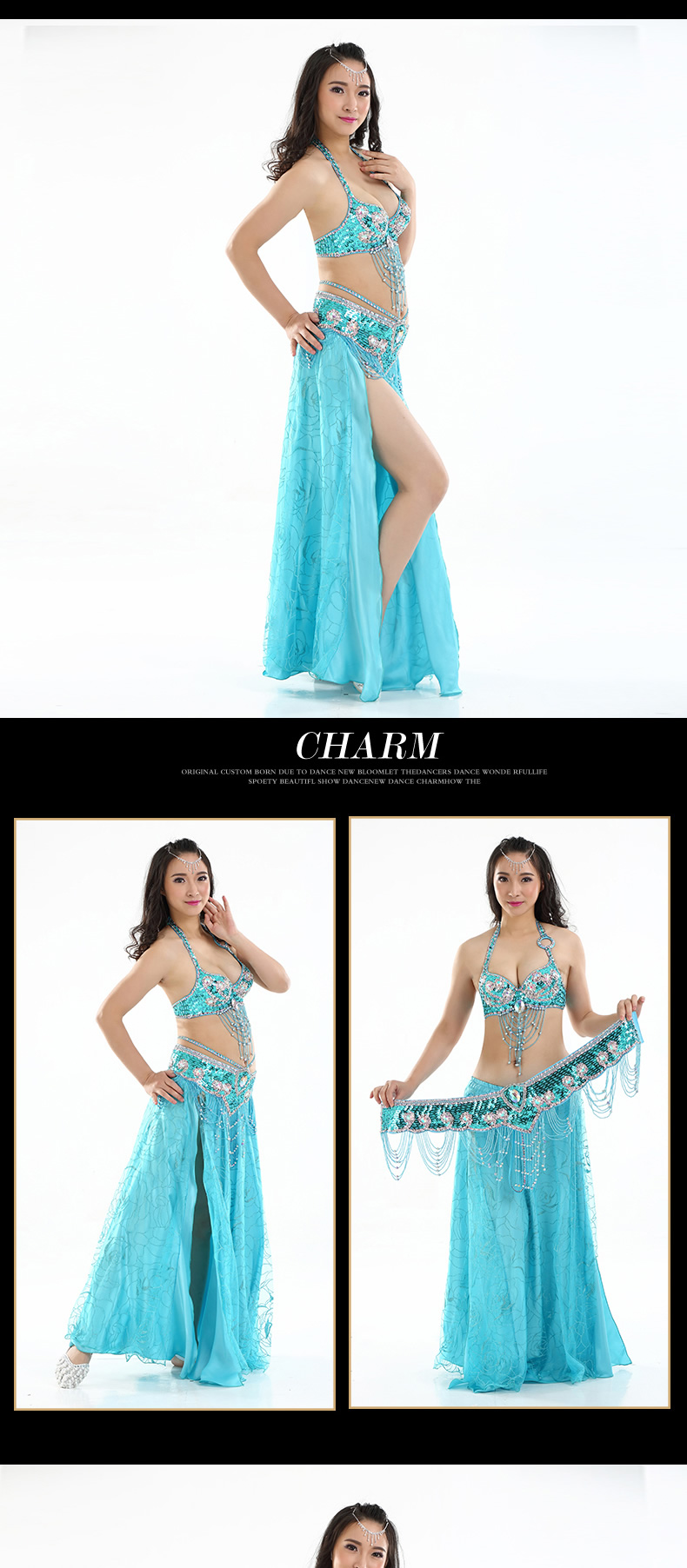 Buy Professional Belly Dance Performance Costumes With Skirt For Ladies  Bellyqueen from Shenzhen Bellyqueen Apparel Co., Ltd., China |  Tradewheel.com