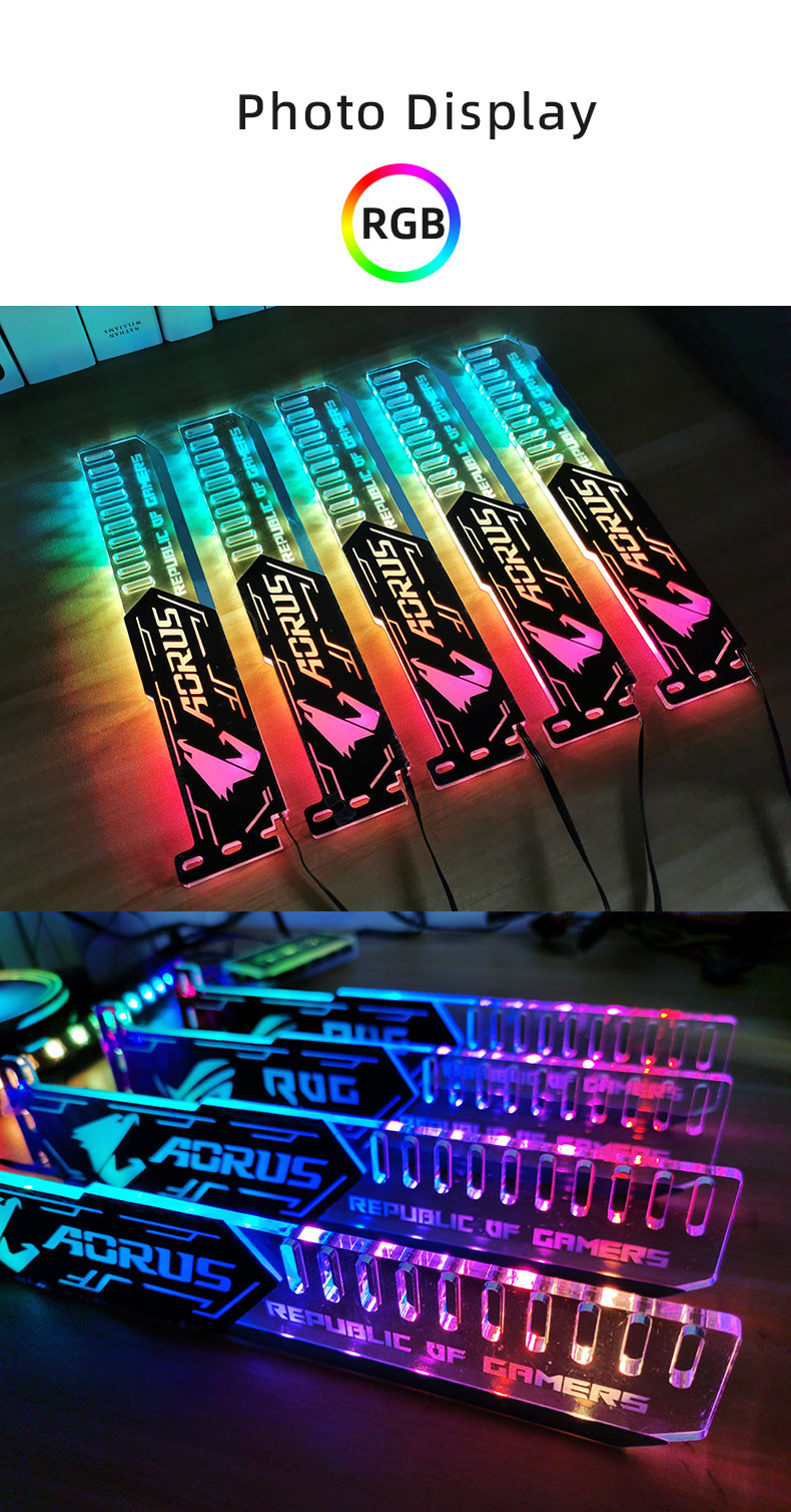Buy Rgb Gaming Decorative Pc Desktop Computer Accessories 25cm Gpu ...