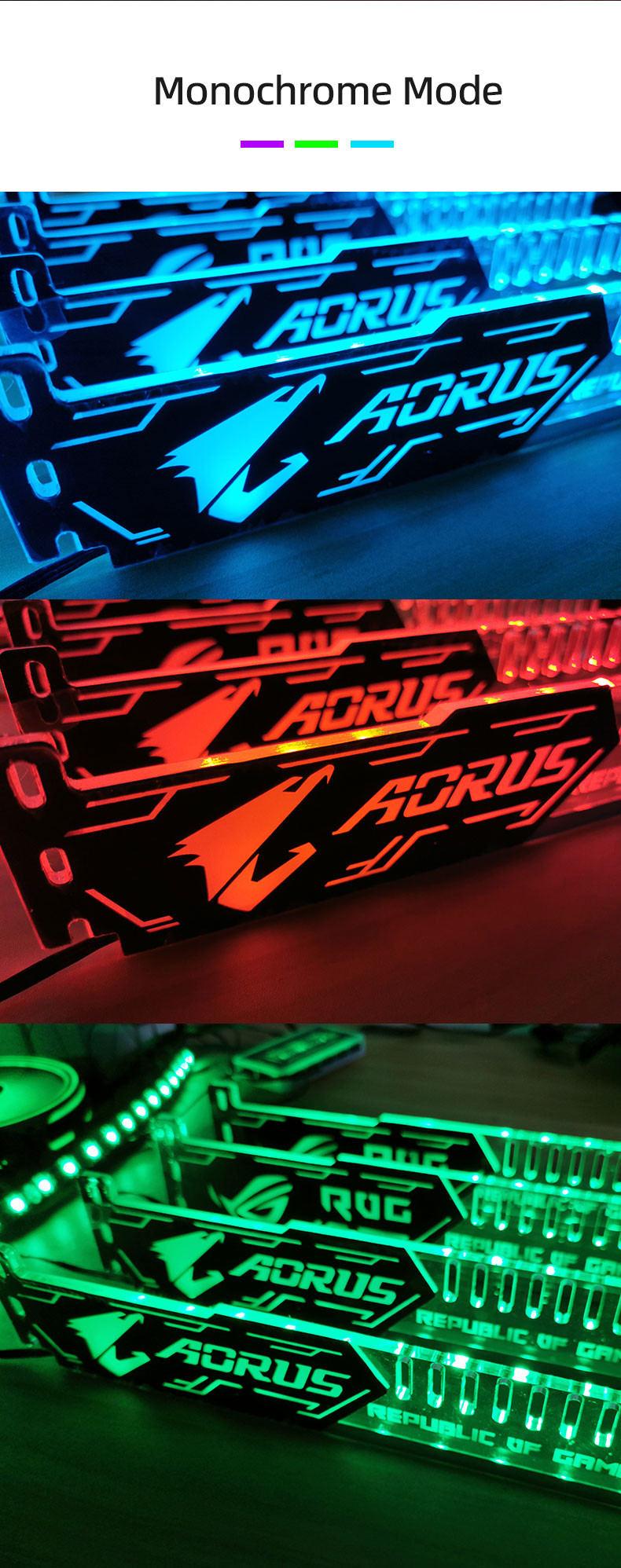 Buy Rgb Gaming Decorative Pc Desktop Computer Accessories 25cm Gpu ...