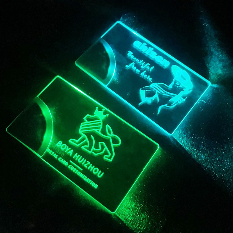 Led Card Sample Buy Rgb Led Acrylic Invitation Card Luminous Luxury Metal Business ...
