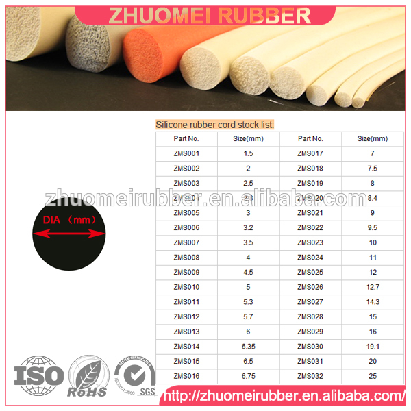 Buy Round Section Silicone Rubber String from Xingtai Zhuomei Rubber Co ...