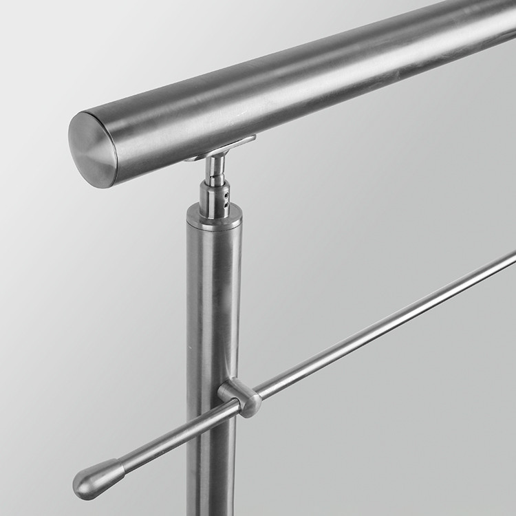 Buy Round Stainless Steel Cross Bar Holder Pipe Fitting Handrail