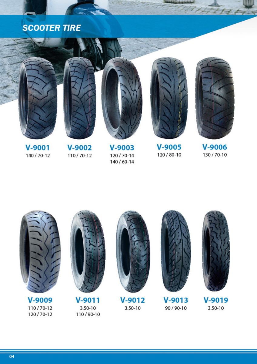 Scooter Tire, Tubeless Tire with E-MARK Certificate 130/90-10 120