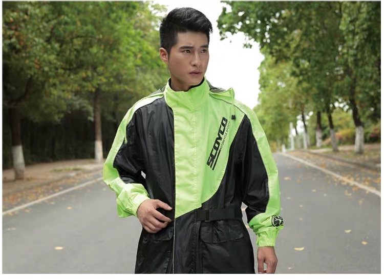 Scoyco Motorcycle Rain Suit Reflective Work Rain  