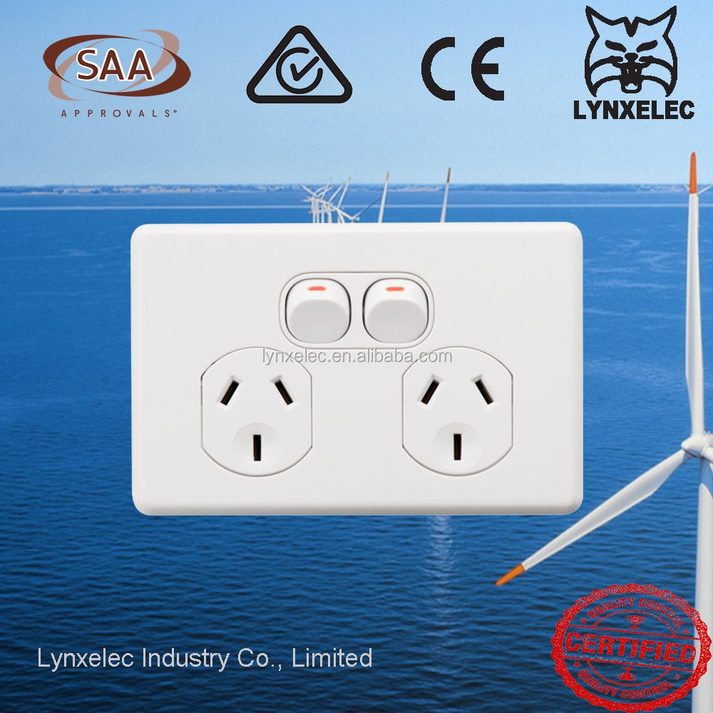 Buy Slimline Double Powerpoint 250v 10a Power Socket Outlet from Ningbo ...