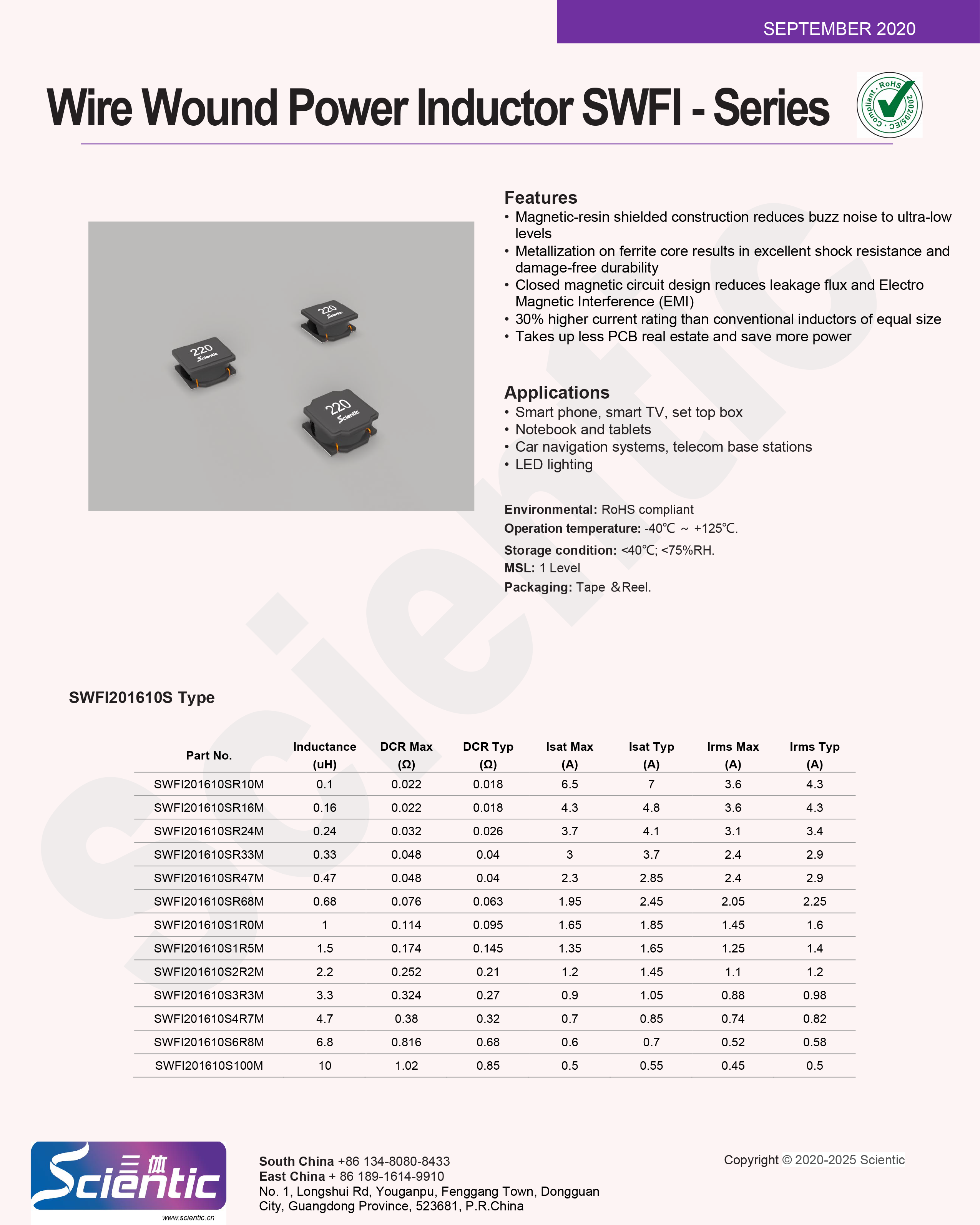 Buy Swfi 5020 Series -- Wire Wound Power Inductor 1uh /1.5uh/2.2uh/.3 ...