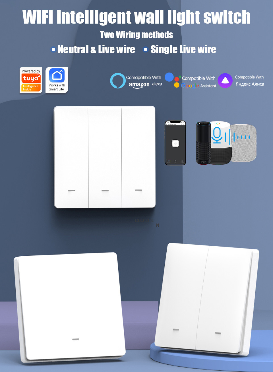 Buy Tidelink Tuya Zigbee Smart Wall Switch 3gang Wireless Remote ...