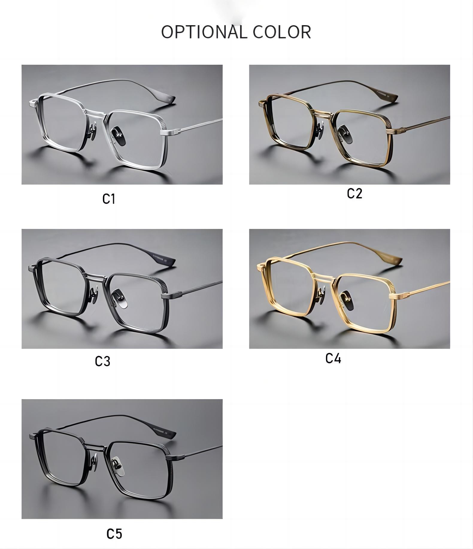 Buy Titanium Glasses Frame Squared Glasses Eyeglasses Spectacle Frames ...