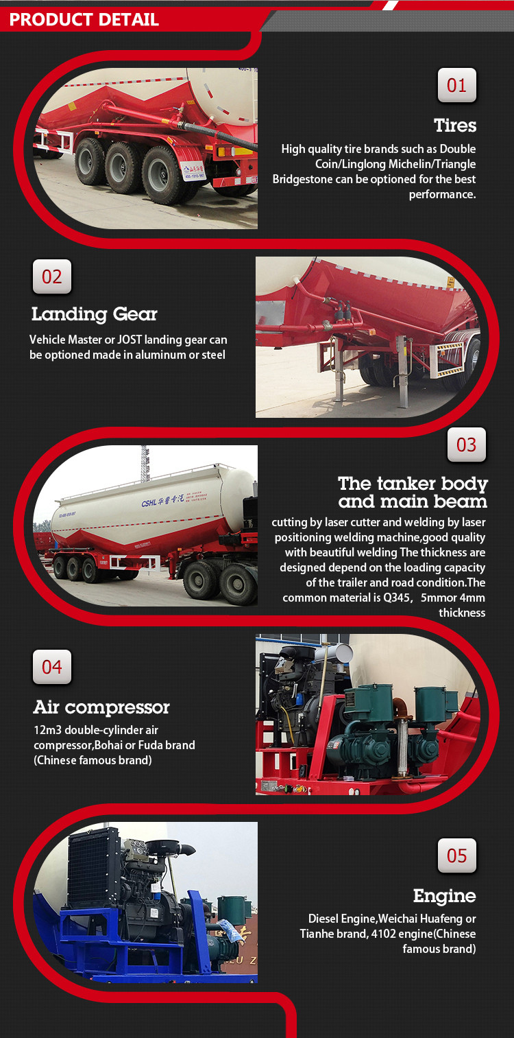 Buy V-shape W-shape Powder Transport Bulk Material Tanker Cement ...