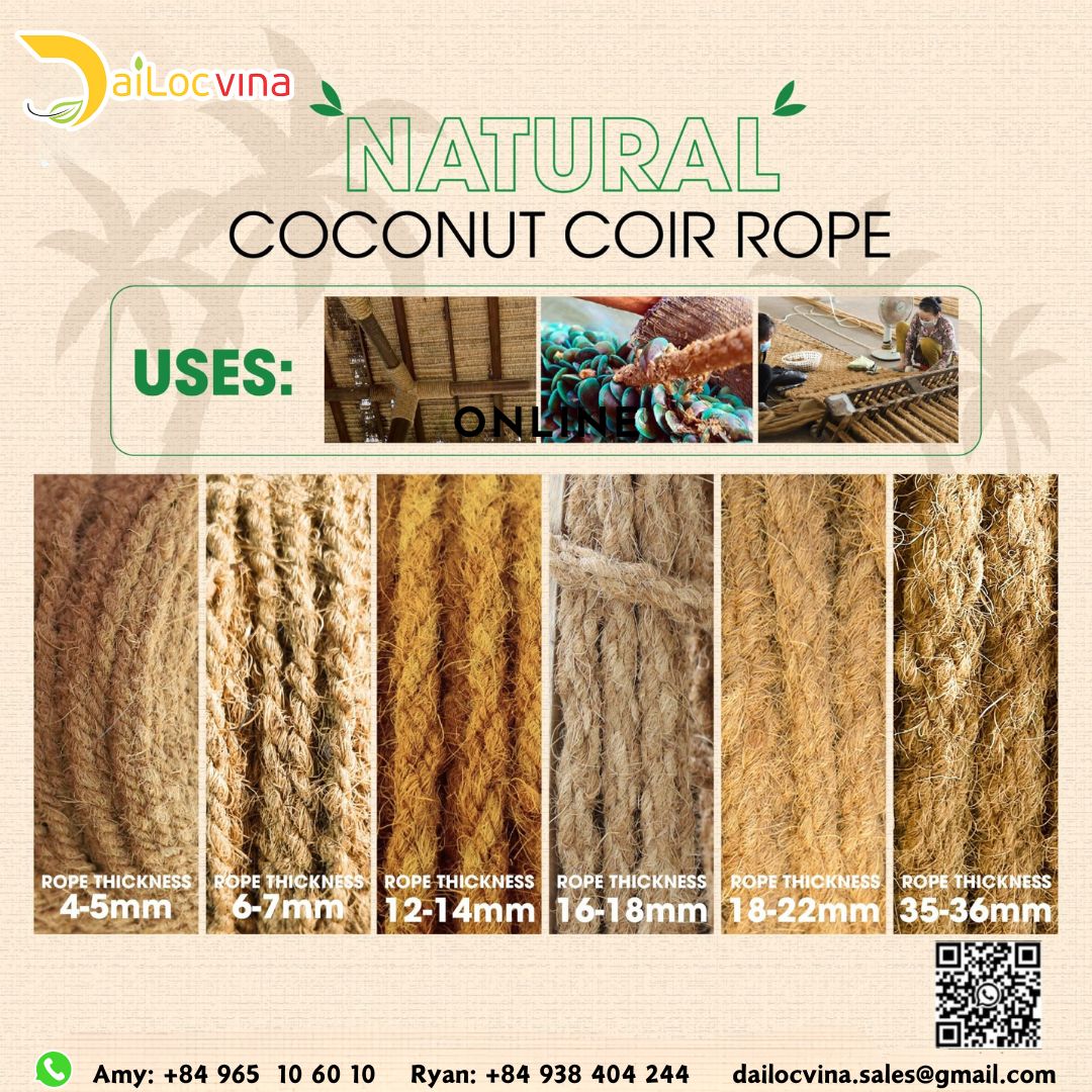 Buy Vietnam Natural Coconut Coir Ropes For Twisting Coco Fiber ...