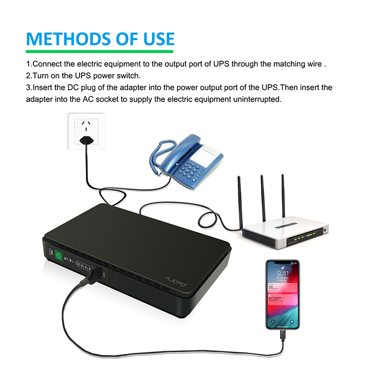 Mini DC UPS 5V/9V/12V/15V/24V Uninterruptible Power Supply For Wifi Router  Modem