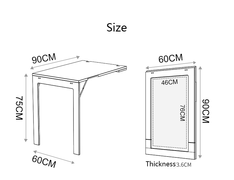 Buy Wall Mounted Folding Dining Table Simple Invisible Multifunctional