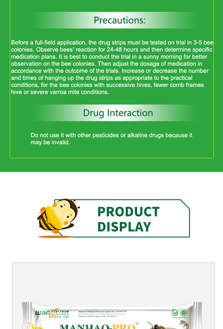 Buy Wangshi Manhao-pro Bee Strip For Varroa Mite Control from Sichuan ...