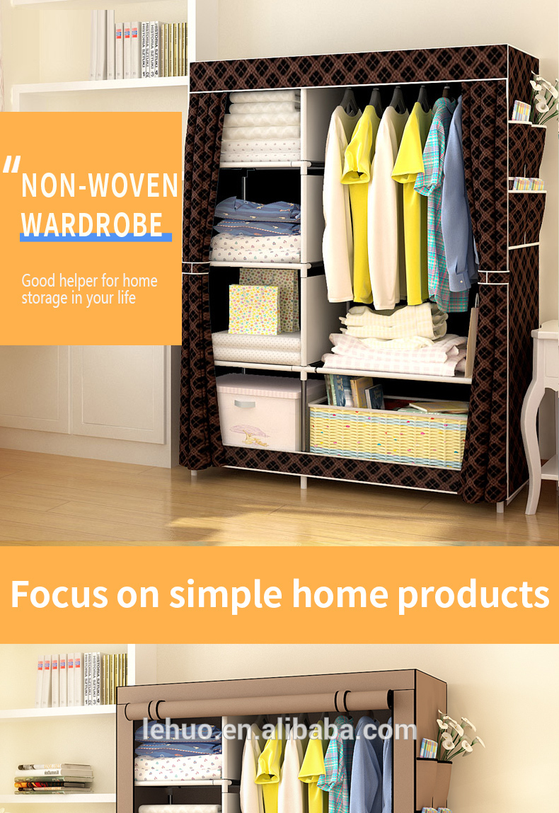 DIY Plastic Portable Wardrobe Closet Organizer Storage Shelving