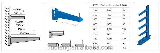 Buy Warehouse Heavy Duty Cantilever Rack System Adjustable Steel ...