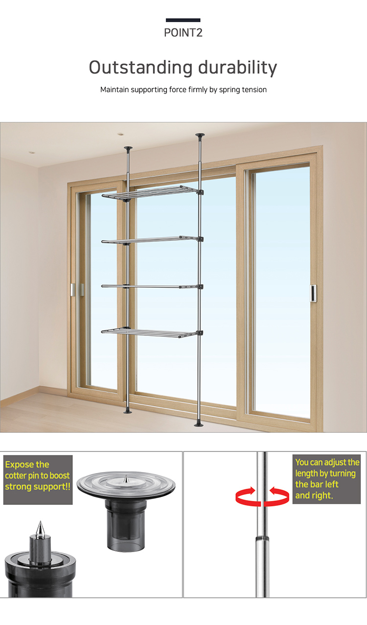 Buy Wellex Sjg Series Pole Drying Rack Ceiling To Floor With Spring Tension Adjustable Garment