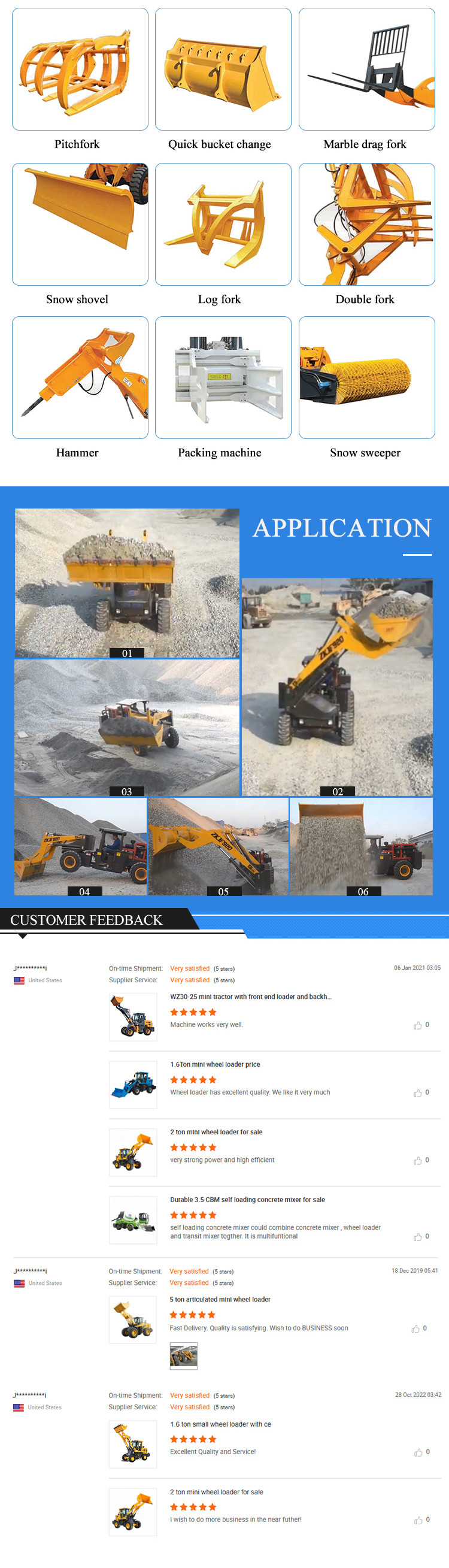 Loader Attachment Types Buy Wheel Loaders Equipped With Different Attachments According To ...