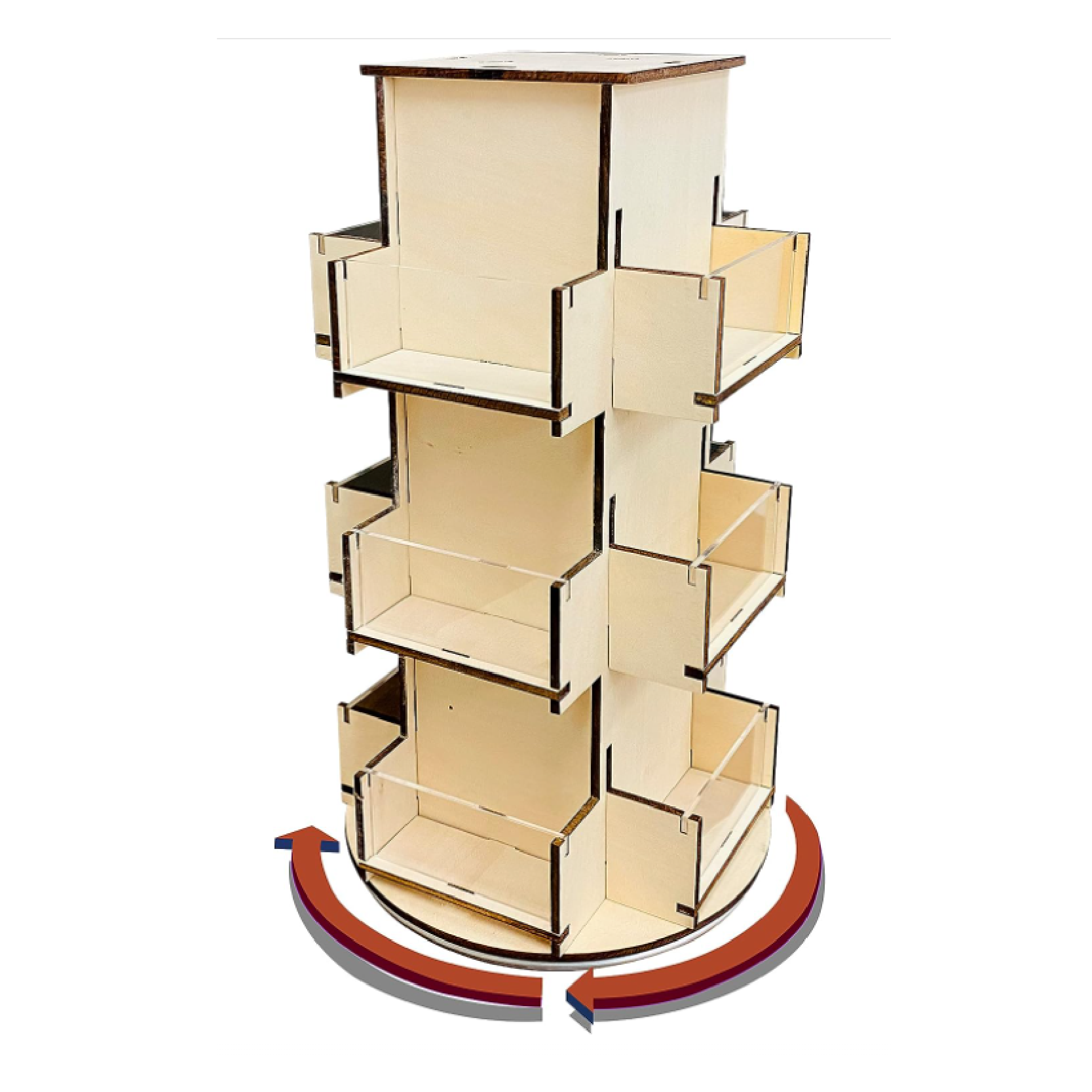 Buy Wooden Display Stand 4-sided Display Rack 360 Degree Spinning ...
