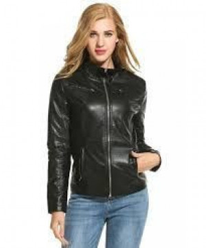 Ladies faux leather blazer clearance