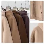 Wholesale autumn new product high quality drop shoulder heavyweight hoodie zipper knitted cardigan full zip up hoodie