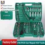 Vesarm Industrial Auto Repair Socket Set 216 Pcs In Hard Case Hand Power Source OEM Customization Auto Repair Tool Set
