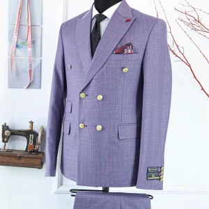 Men Suits Latest Design cruvaze light purple color Suit turkish design