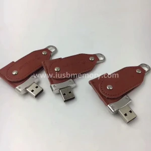 SL-003 brown 4gb 8gb PU leather usb thumb drive as exhibition gift