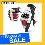 INBIKE Mens Genuine Leather Motorcycle Thermal MTB Bike Touch Screen 3mm EVA Palm Pad Gloves IM808