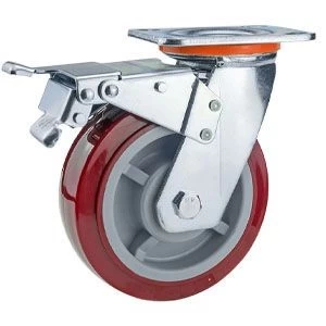 industrial casters polyurethane pu 4 5 6 8 inch castors wheel Rotating Pp Kingpinless heavy duty caster wheel with brake