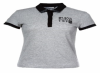 Women's micro-collar short-sleeved T-shirt