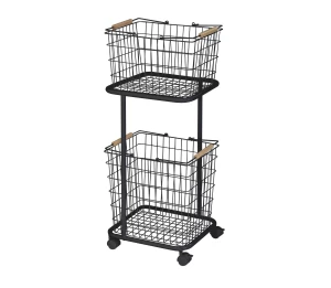 VOKA HOME PAL-2 TIER LAUNGRY BASKET CART (VK-BW23002)