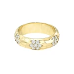 Sevenfold Diamond Hammered Ring