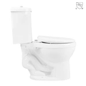 Bathroom CUPC certified comfort height round  bowl s-trap  white ceramic two piece toilet