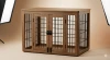 Luxury Furniture Style Dog Crate Solid Oak Wood with Black Steel Doors | Premium Wooden Pet End Table Kennel 48" x 30"