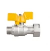 FF1087C Brass Nickel Plated Male/Female Threads Aluminium Handle Angeled Ball Valve For Gas