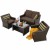 Import Guangzhou Factory wholesale 4-Piece Chocolate Brown Resin Wicker Rattan Sectional Sofa set from China