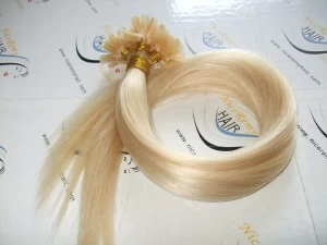 Blond Hair in U Shape Tip Hair Pre-Bonded Extension Human Hair