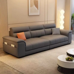 Modern Minimalist Storage Armrest Fabric Living Room Sofa