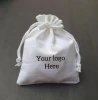 Jewelry Pouch Custom printed Cotton jewelry pouches drawstring closure bag with logo for jewelry safety