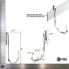 10-Pack 304 Stainless Steel S Shape Snap-On Hanging Hooks For Kitchen Flat Utensil Rack Rails Hanger Bar